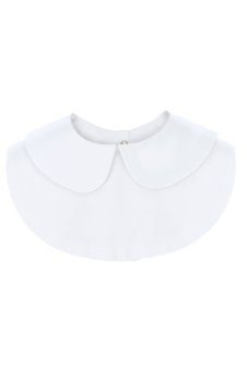 Women's Chiffon Fake Half Shirt Doll Collar Detachable Shirt Blouse False Collar with Back Snap Button White  