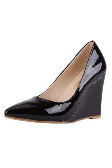 Women's High Heels Pointed Toe Platform Pumps Stiletto Court Shoes(Black)  