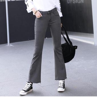 Women's High-waisted Straight Full Length Flare Pants Fashion Jean - intl  
