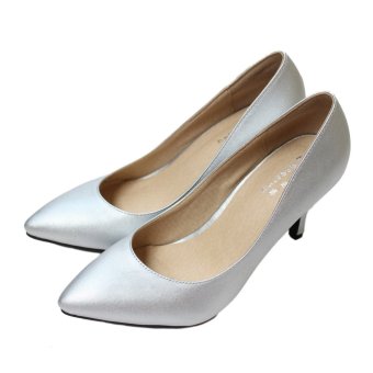 Womens Ladies Stiletto High Heels Party/Wedding Shoes Silver 38 - intl  