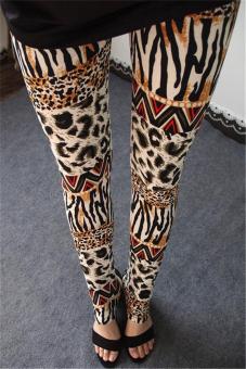 Women's Leggings Elastic Cozy Slim YOGA GYM SPORTS Pants Funky Spliced Leopard Pattern - intl  