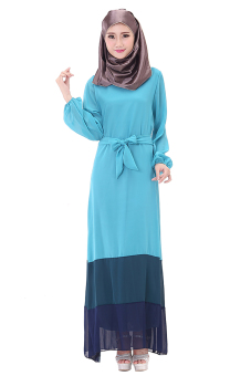 Women's Muslim Dresses Islamic Hui Long Women Dress(Sky blue) (Intl)  
