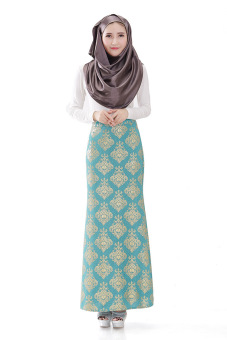 Women's Muslimah Long Skirt Gilding Floral Print - Intl  