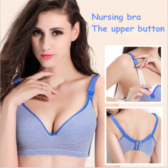 Womens Nursing Bras Breastfeeding Cotton Maternity Sleep Bras for Nursing Pregnant Women Underwear (Dark Blue) - intl  