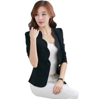 Women's One Button Slim Business Blazer Suit Jacket Coat Outwear Black 2XL - intl  