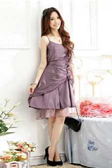'"Women''s Sexy Straps Flower Sleeveless Cocktail Bridesmaid Wedding Party Dress Fitted Plus Size (Purple)"'  