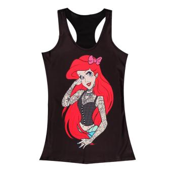 Women's Singlet Vest Tank Tops Stretchy Blouse Gothic Punk Rock T-Shirt Tattoo Mermaid  