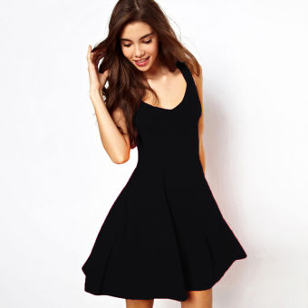 Women's Sleeveless Cocktail Mini Dress (Black) - intl  