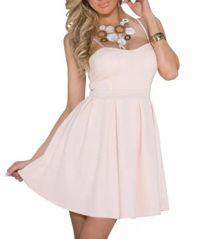 Women's Spaghetti Strap Dress Party Sundress Apricot N195  