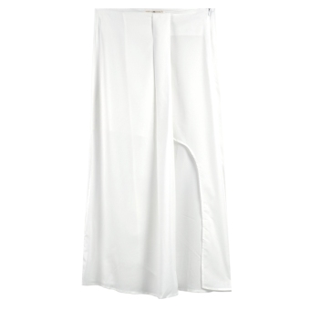 Womens Summer Chiffon Open Side Split Dress Long Sexy Maxi Skirt S M L White - intl  