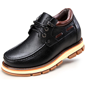 X9905-1 3.54 Inches Taller Men's Height Increasing Elevator Shoes New classic Oxfords Lace Up (Black) (Intl)  