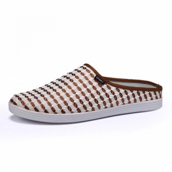 YAER Men's Fashion Weave Mules (Brown)  