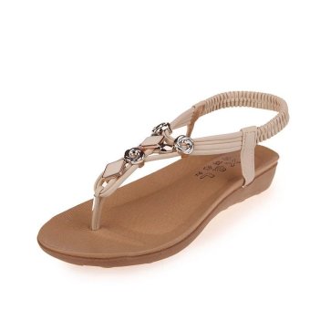 YAER Women's Slides & Flip Flops Sandals-beige  