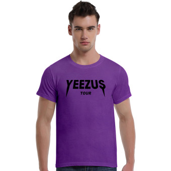 Yeezus Tour Rock Prince Cotton Soft Men Short Sleeve T-Shirt (Purple)   