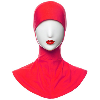 Yika Islamic Muslim Full Cover Inner Hijab Caps Split Long Underscarf Hats (Red)  