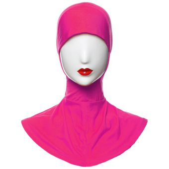 Yika Islamic Muslim Full Cover Inner Hijab Caps Split Long Underscarf Hats (Rose Red)  