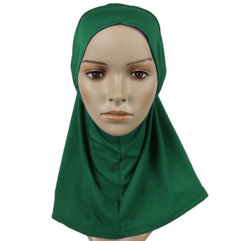 Yika Islamic Muslim Full Cover Inner Underscarf Hijab Cap Hat (Army Green) - intl  