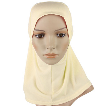 Yika Islamic Muslim Full Cover Inner Underscarf Hijab Cap Hat (Beige) - intl  