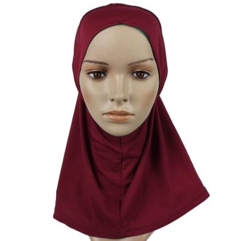 Yika Islamic Muslim Full Cover Inner Underscarf Hijab Cap Hat (Wine Red) - intl  