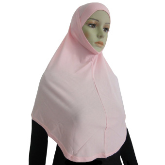 Yika Islamic Muslim Hijab Scarf 2PCS Set (Pink) - intl  