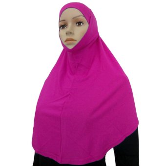 Yika Islamic Muslim Hijab Scarf 2PCS Set (Rose Red) - Intl  