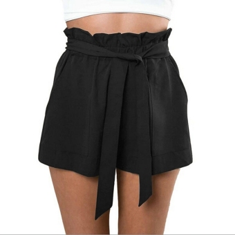 Yika Women Casual Beach Solid Shorts with Belt S-XXL (Black) - Intl - intl  