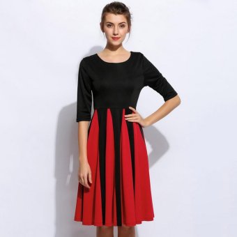 Yika Women Half Sleeve Vintage A-Line Dress - intl  