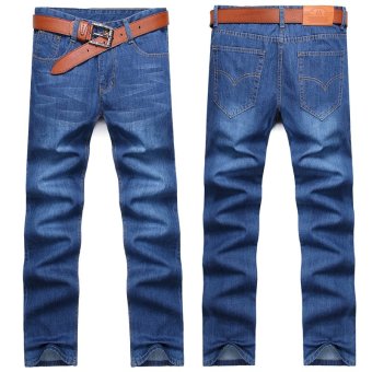 YONGET Men's Slim Straight Indigo Wash Stretch Denim Jeans 604  