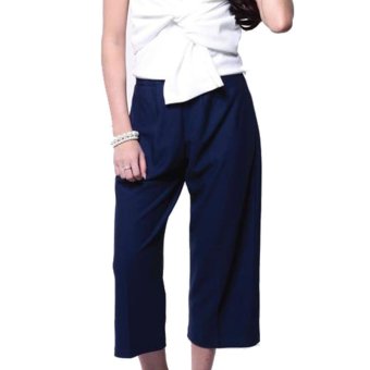 Yoorafashion Celana Kulot Wanita - Navy - Basic Cullotes Pants  