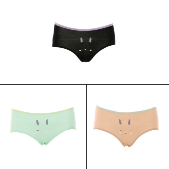 You've Panty Face Cat 6007 - Hijau, Cokelat, Hitam  