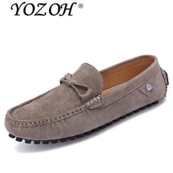 YOZOH 2017 Summer Loafers,Leather autumn British wind leisure trend men shoes-Khaki - intl  
