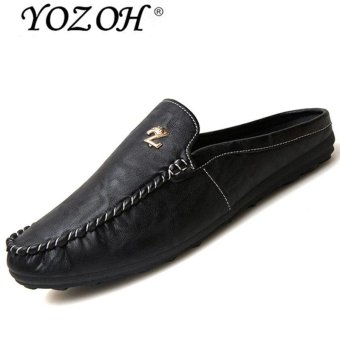 YOZOH Men's spring and summer Loafers, casual leather shoes leather England-Black - intl  