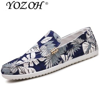YOZOH Men's spring and summer Loafers, casual leather shoes leather England-Silver - intl  
