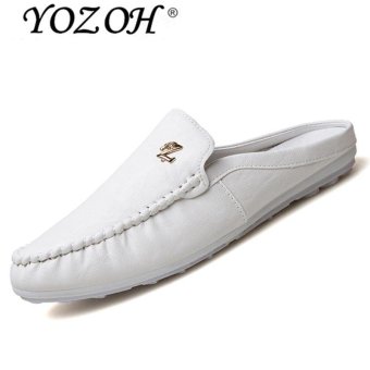 YOZOH Men's spring and summer Loafers, casual leather shoes leather England-White - intl  