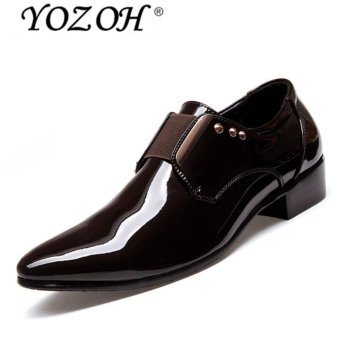 YOZOH Spring Business Dress Shoes Men Young Leather England pointed shoes-Brown - intl  