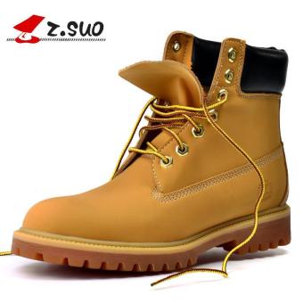 Z.SUO Men's Waterproof Work Boot PU Leather Shoes (Yellow) - intl  