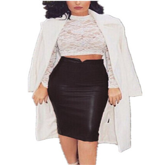 ZANZEA Bodycon High Waist Skirt Sexy Women PU Leather Dress  
