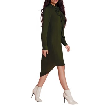 ZANZEA Fashion Blusas 2016 Hot Sale Women Shirt Dress Long Sleeve Casual Amsymetircal Chiffon Blouses Plus Size S-5XL Tops Army Green NEW - intl  