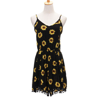 ZANZEA Fashion Sunflower Printed Women Playsuit Overall Dresses  