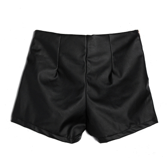 ZANZEA High Waist Women Punk Rock Faux Leather Slim Fit Asymmetric Pants Hot Shorts  