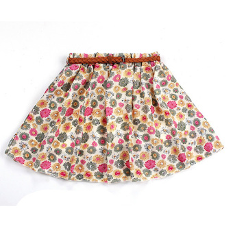 ZANZEA New Ladies Short Mini High Waist Skirt Women Flared Pleated Skirts Dress Pink Flower  