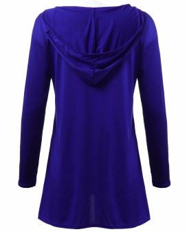 ZANZEA Sexy Womens Front Cross Plunge Lace Up Tie Casual Stretch Tops Hoodie Tee Shirt (Intl)  