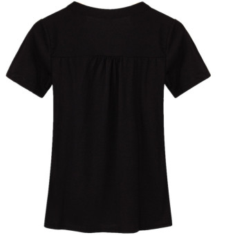 ZANZEA Summer Short Sleeve V-neck Women Casual Loose T-Shirt Blouses  