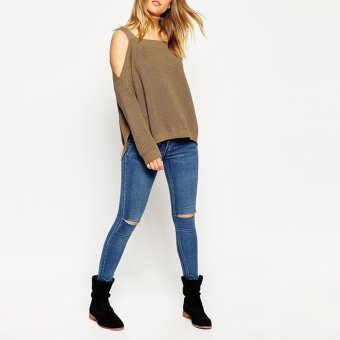 ZANZEA Women Casual Long sleeve Knitted Pullover Loose Jumper Tops - Intl  