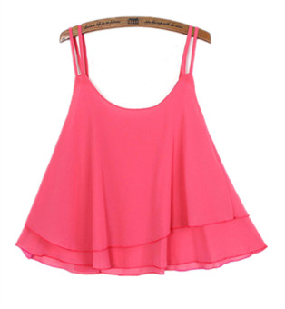 zanzea Women Chiffon Loose Vest Top Rose  