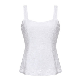ZANZEA Women Lace Floral Bodycon Strap Tank Top Vest T-shirt Blouse Waistcoats White - intl  