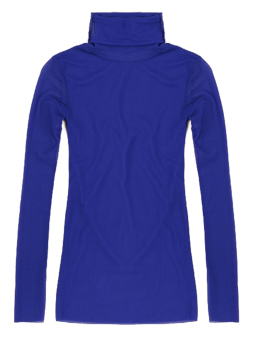 ZANZEA Women Sexy Slim Turtle Neck Gauze Long Sleeve Shirt Top Blouse (Blue) - intl  
