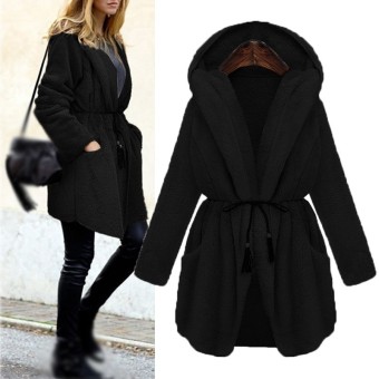 ZANZEA Women Winter Casual Loose Solid Jacket Coats Female Long Sleeve Hooded Tops Fashion Pockets Lamb Outwear Plus Size - intl  