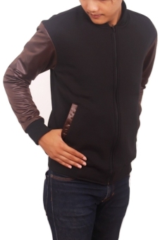 Zens Jaket Baseball Al Ghazali Style - Hitam Coklat  