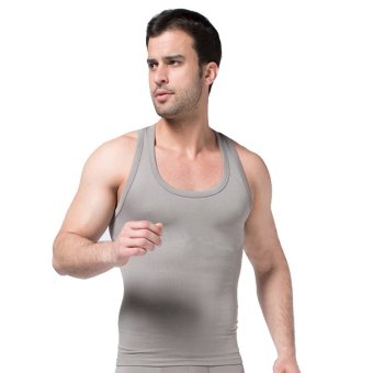 ZEROBODYS Men's Body Shaper Vest Slimming Cool-dry Shirt SS-M02 Grey  